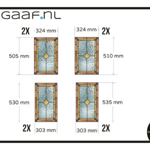 Glas in lood geel goud bruin zwart raamfolie 8x op maat glasfolie folie raam