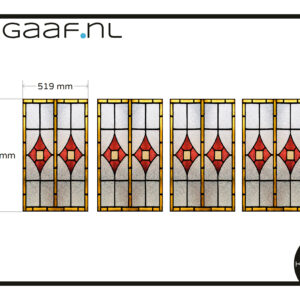 Glas In Lood Glasfolie Raamfolie geel en rood 4x GZ 14G 204,00 app 6033