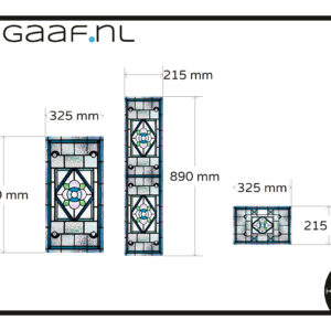 Glas in lood glasfolie bloem blauw 3x raamfolie 114,00 app 6283