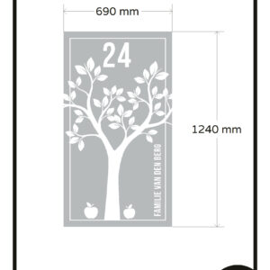 Raamfolie boom huisnummer naam glasfolie gesneden 29A ​74,00 app 6389