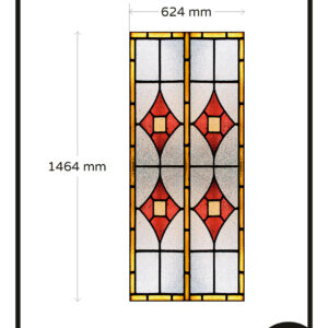 Raamfolie 14G glas in lood geel rood 1x glasfolie 84,00 app 6398