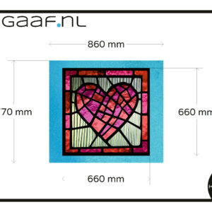 Glasfolie glas in lood hart blauw 1x raamfolie 68,00 app 6404