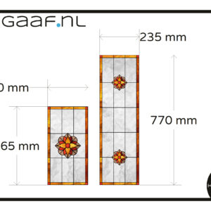 Glas in lood raamfolie rood bruin bloem 2x transparante raamfolie 74,00 app 6405