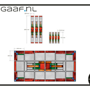 Glas in lood raamfolies 25x GZ op maat gemaakt rood groen blauw oranje 882,00 app 6428
