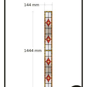 Glas in lood raamfolie geel rood ruit op maat 1x glasfolie 77,00 app 6449