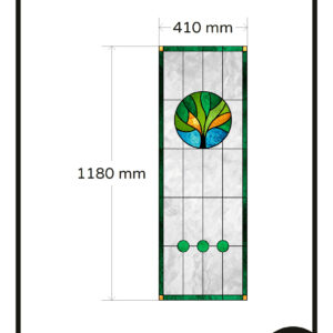 Glas in lood groen boom raamfolie op maat 1x GZ 68,00 app 6507 2