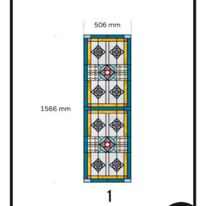 glasfolie glas in lood raamfolie 1x GZ mooi blauw geel 19 G 84,00 app 6516