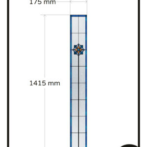 Glas in lood raamfolie glasfolie op maat strak bloem blauw GZ 41G 77,00 app 6538