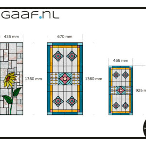 Glasfolie raamfolie glas in lood verschillende ontwerpen 3x GZ 192,00 app 6547