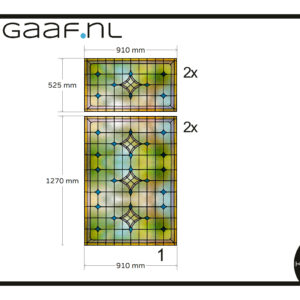 Glas in lood raamfolie glasfolie boven en onder raam 4x GZ 252,00 app 6553