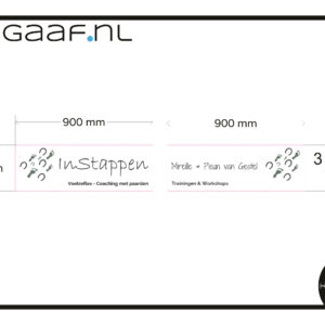 Logo eigen ontwerp op raamfolie op maat 2x GZ SB 94,00 app 6561