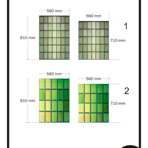 Glas in lood raamfolie 2x op maat groene vlakken
