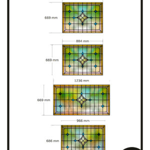Glas in lood glasfolie raamfolie 4x blauw geel 40G privacy