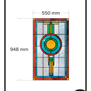 Kleur glas in lood raamfolie rond 1x glasfolie modern