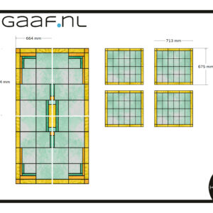 Groen geel glas in lood raamfolies 8x op maat met design gemaakt