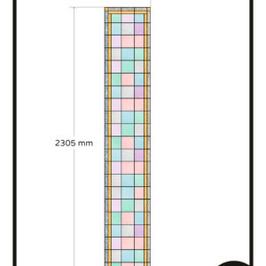 Multi zachte kleuren glas in lood raamfolie transparant 1x 392 x 2305 TR 108,00 app 6653 2