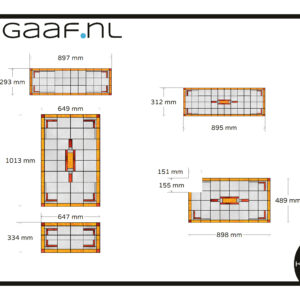 Glas in lood geel rood 29G 5x GZ op maat ingezet voor voordeur en ramen