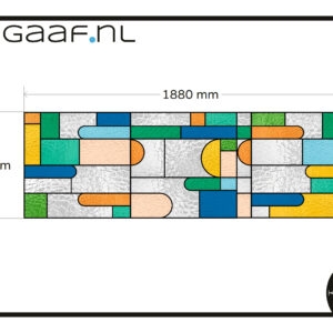 Glas in lood moderne stijl eigen ontwerp raamfolie folie glasfolie 1x GZ geel groen blauw