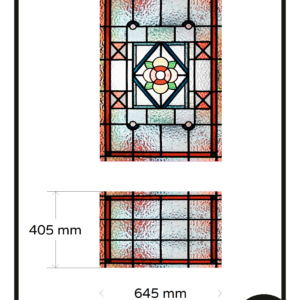 Motief rood bloem glas in lood raamfolie folie op maat 1x GZ voordeur