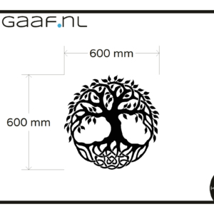 Levensboom muursticker vinyl kleur zwart
