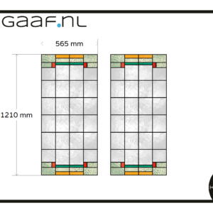 Glas in lood raamfolie geel rood groen 2x glasfolie folie