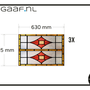 Glas in lood raamfolie geel rood 3x privacy gezandstraald laat licht door