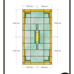 Glas in lood raamfolie privacy folie 4x GZ eigen ontwerp geel groen