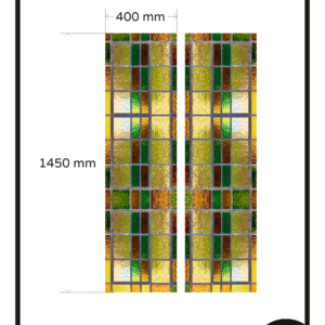 Glas in lood raamfolie schuifdeuren geel bruin groen 2x GZ glasfolie plakfolie folie