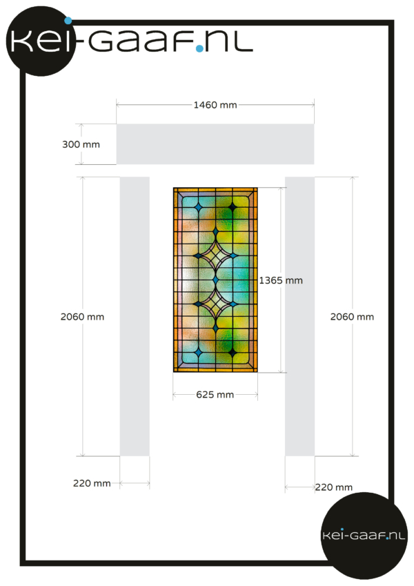 Raamfolie 1x glas in lood ruit geel blauw 3x gesneden raamfolie glasfolie folie