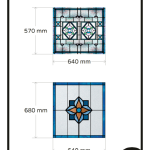 Glas in lood raamfolie 1x bloem blauw modern 1x blauw bloem