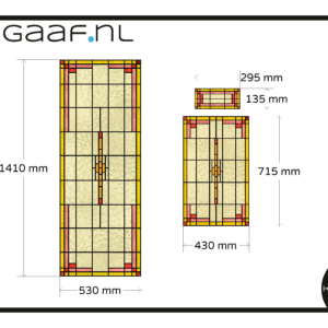 Glas in lood raamfolie plakfolie op maat 3x TR geel rood transparant