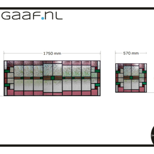 Glas in lood paars/roze groen raamfolie 2x ramen transparante niet glashelder