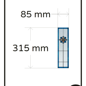 Plakfolie glas in lood raamfolie bloem blauw modern 1x klein raam