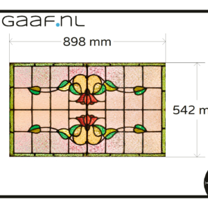 Glas in lood motief rode bloem raamfolie 1x GZ op maat folie plakfolie