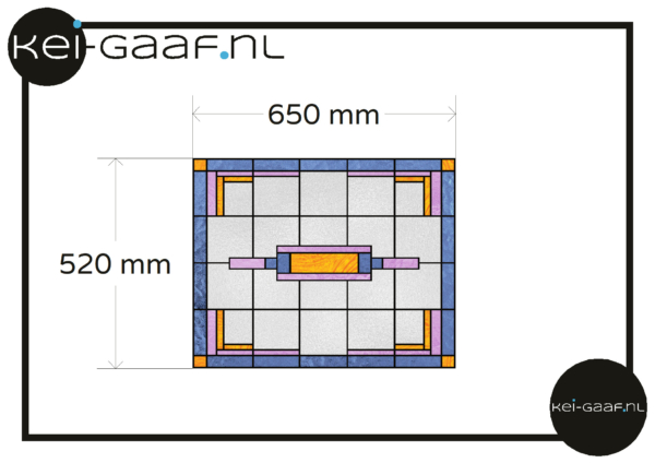 Paars lila geel glas in lood raamfolie 1x op maat gemaakt glasfolie plakfolie