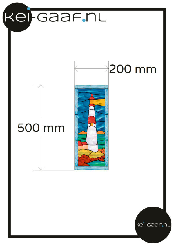 Vuurtoren glas in lood raamfolie op maat 1x raamsticker sticker folie