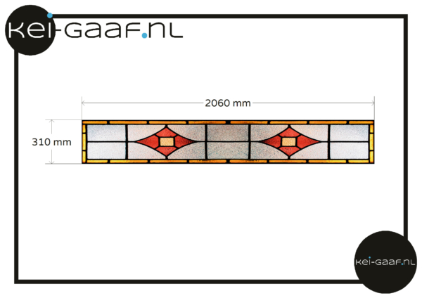 glas in lood raamfolie smal raam schuifpui voorbeeld 1x op maat