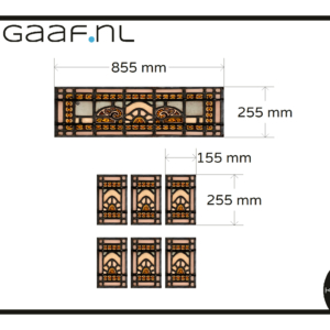 Oud industrieel glas in lood motief glas in lood raamfolie 7x GZ op maat