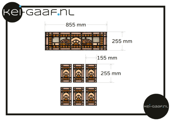 Oud industrieel glas in lood motief glas in lood raamfolie 7x GZ op maat