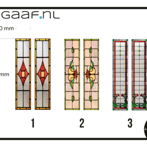 Glas in lood raamfolie op maat voordeur 2 smalle ramen raamfolie folie