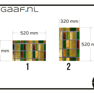 Groen geel bruin glas in lood raamfolie glasfolie raamsticker 1x op maat