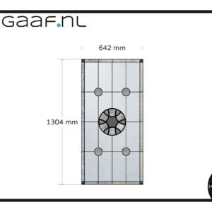Grijs zwart rond glas in lood raamfolie1x GZ 642 x 1304 gereduceerd tarief