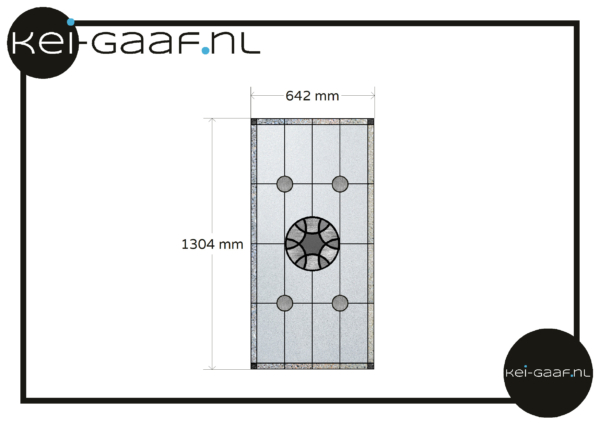 Grijs zwart rond glas in lood raamfolie1x GZ 642 x 1304 gereduceerd tarief