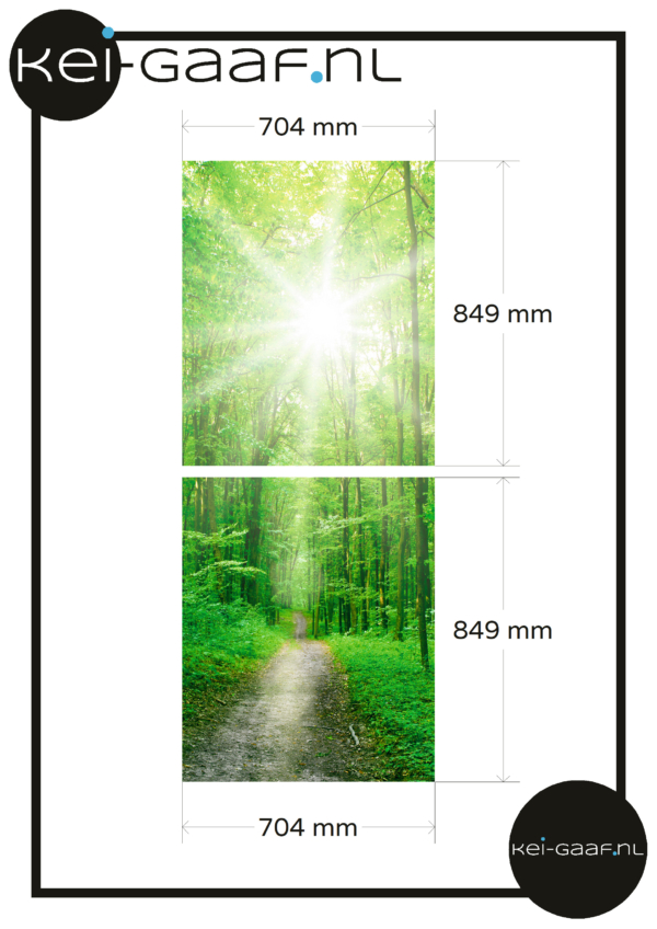 Raamfolie ram raamsticker 2x GZ bos bomen pad folie op maat