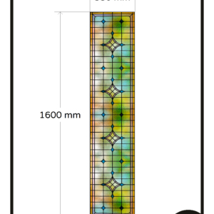 Glas in lood raamfolie op maat smal raam 1x raamsticker folie 84,00 app 6966