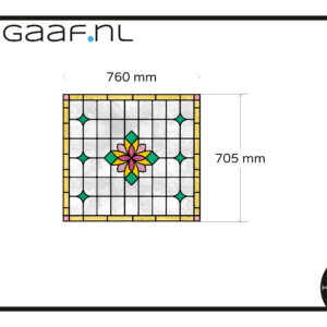 Glas in lood raamfolie geel roze groen op maat raamsticker raam gereduceerd 1x TR
