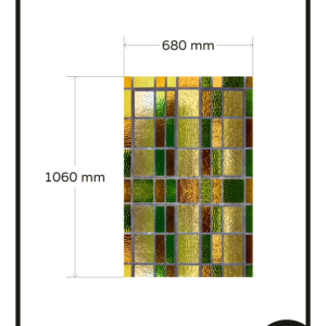 Glas in lood raamfolie op maat geel bruin groen raamsticker raam 1x GZ