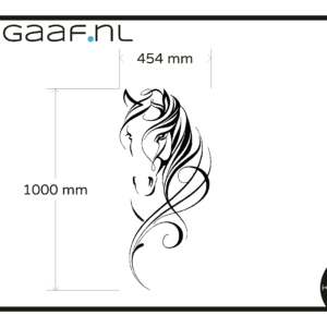 Muursticker paard eigen ontwerp op maat kleur zwart 1x MS GS ZW