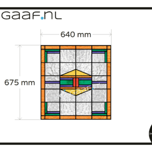 Glas in lood raamfolie deur raam 1x op maat raamsticker oranje paars groen rood