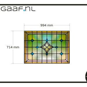 Glas in lood raamsticker raamfolie op maat geel blauw ruit
